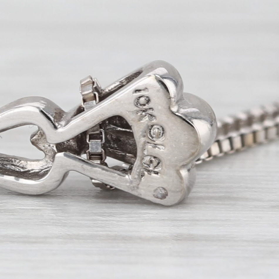 1.75 Lab Created Sapphire Diamond Pendant Necklace 10k White Gold 18" Box Chain