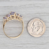1.39ctw Tanzanite Diamond Ring 10k Yellow Gold Size 6.75