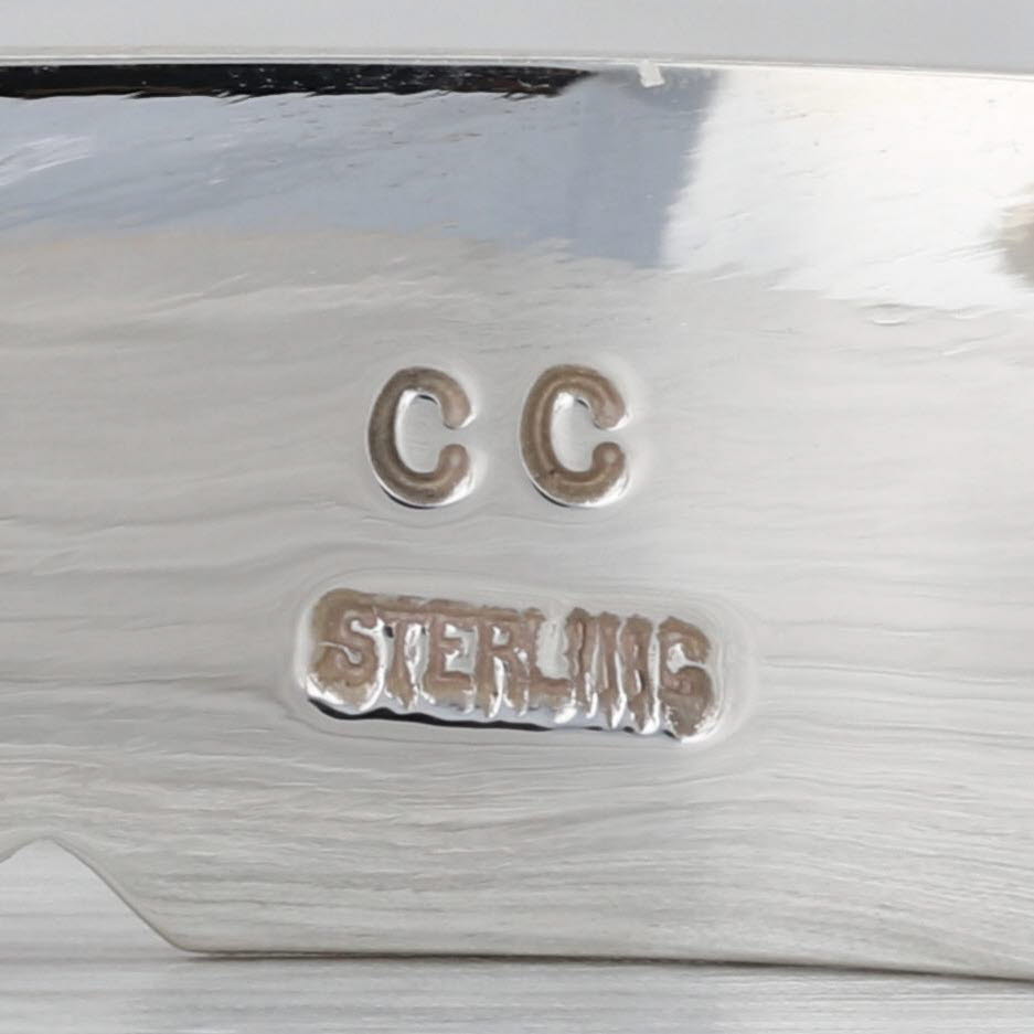 Feather Cuff Bracelet Sterling Silver Signed CC Southwestern Statement 6.75"