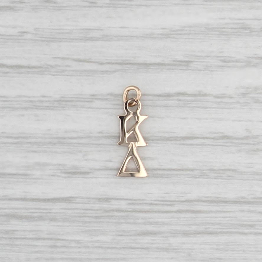Kappa Delta Lavalier Pendant Charm 10k Gold Greek Letter Sorority
