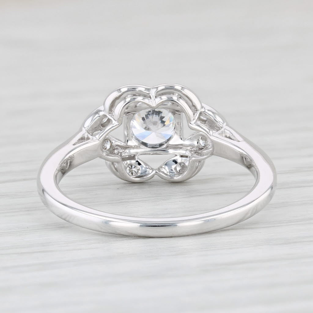 Light Gray New Beverley K Semi Mount Ring 14k White Gold Size 6.75 Diamond Halo