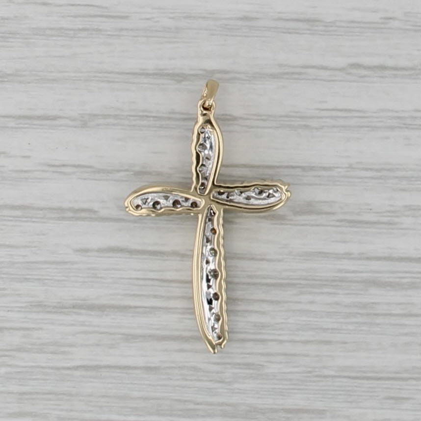 0.80ctw Diamond Cross Pendant 14k Yellow Gold