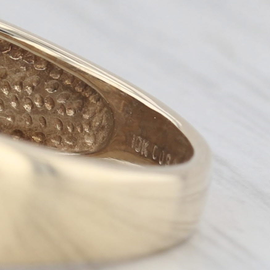 Light Gray 0.23ctw Diamond Men's Ring 10k Yellow Gold Size 10.5 Wedding Band