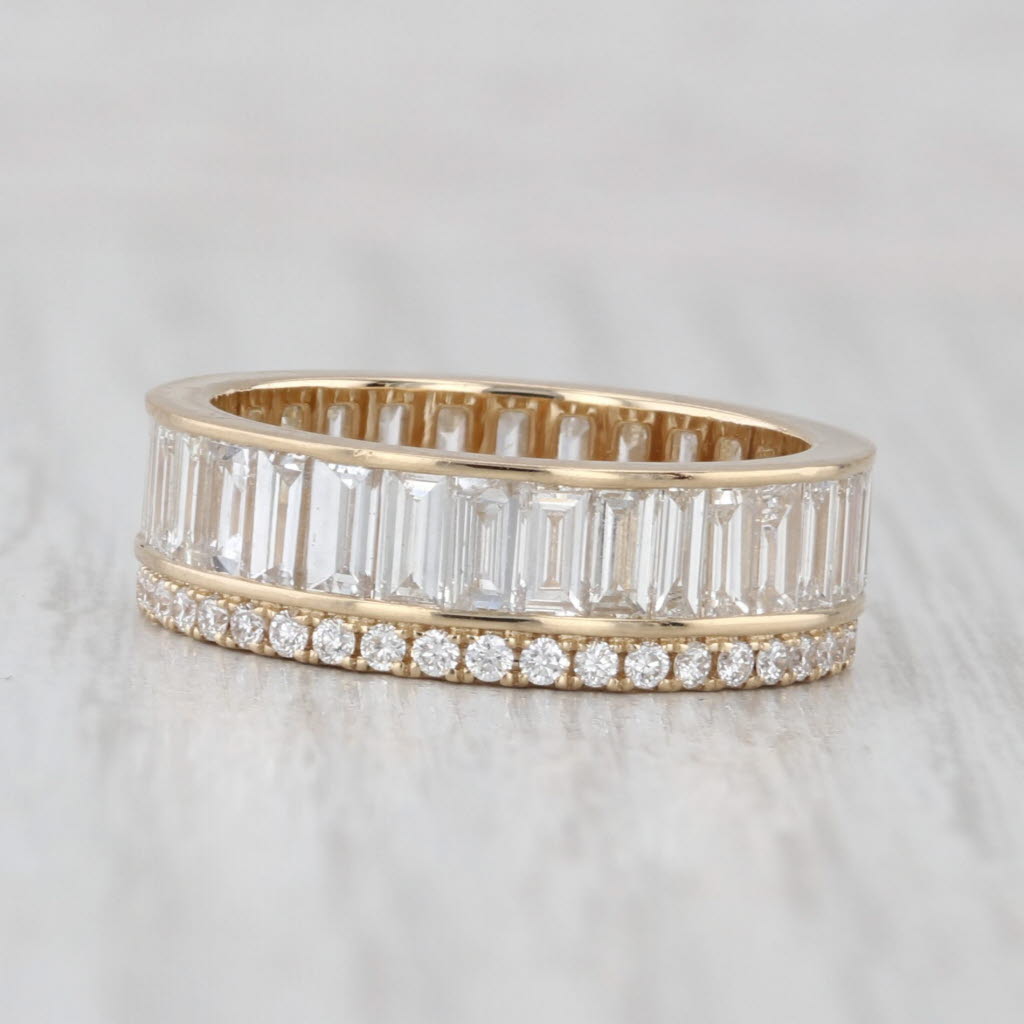 New 3.41ctw Diamond Eternity Band 14k Gold Ring Anniversary Stackable Size 6.5