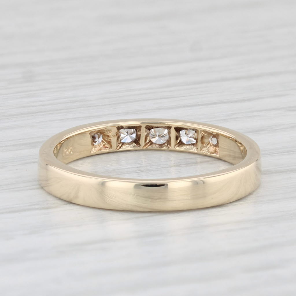 Light Gray 0.20ctw Diamond Band 14k Yellow Gold Size 7 Stackable Wedding Anniversary Band