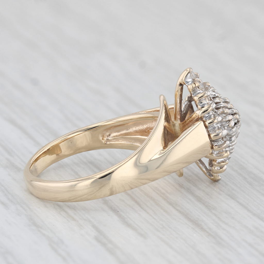 Light Gray 0.18ctw Diamond Cluster Ring 10k Yellow Gold Size 6.25