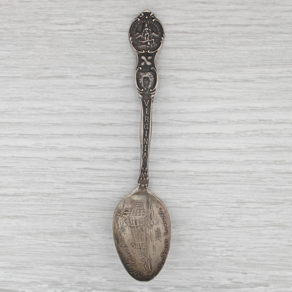 Virginia Souvenir Spoon Sterling Silver Hotel Chamberlin Old Point Comfort