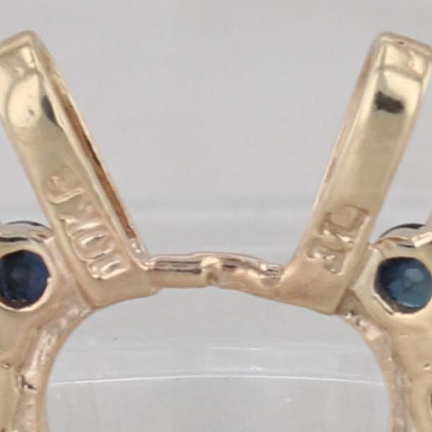 0.40ctw Blue Sapphire Open Heart Enhancer Pendant 10k Yellow Gold