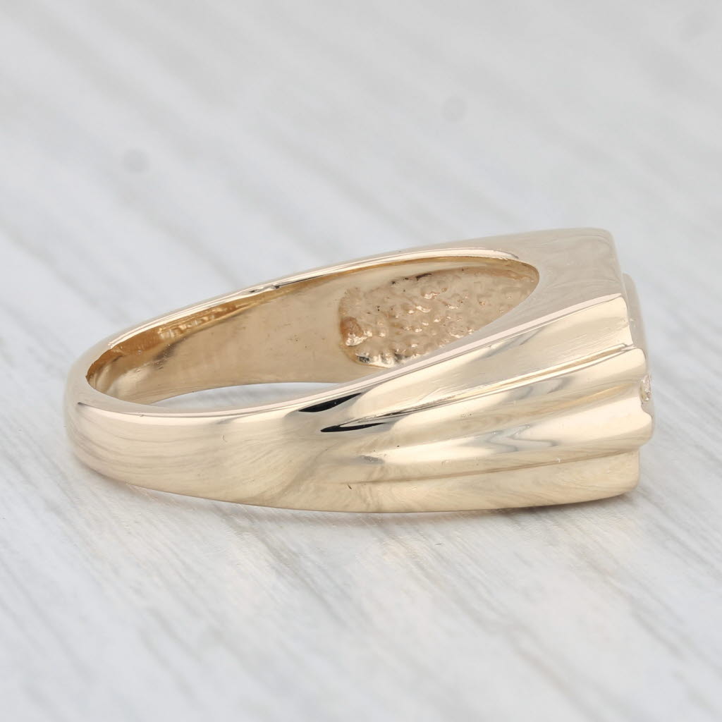 Light Gray 0.45ctw Diamond Men's Ring 14k Yellow Gold Size 10 Wedding
