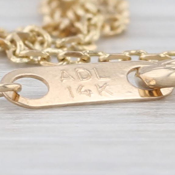 0.90ctw Emerald Diamond Lariat Necklace 14k Yellow Gold 16.5" Cable Chain