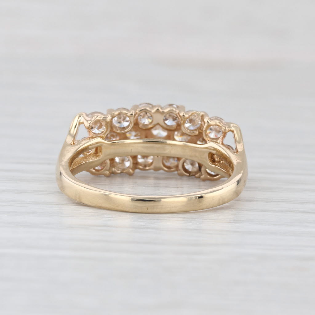 1.85ctw Diamond Rows Ring 14k Yellow Gold Size 9.75 Bridal