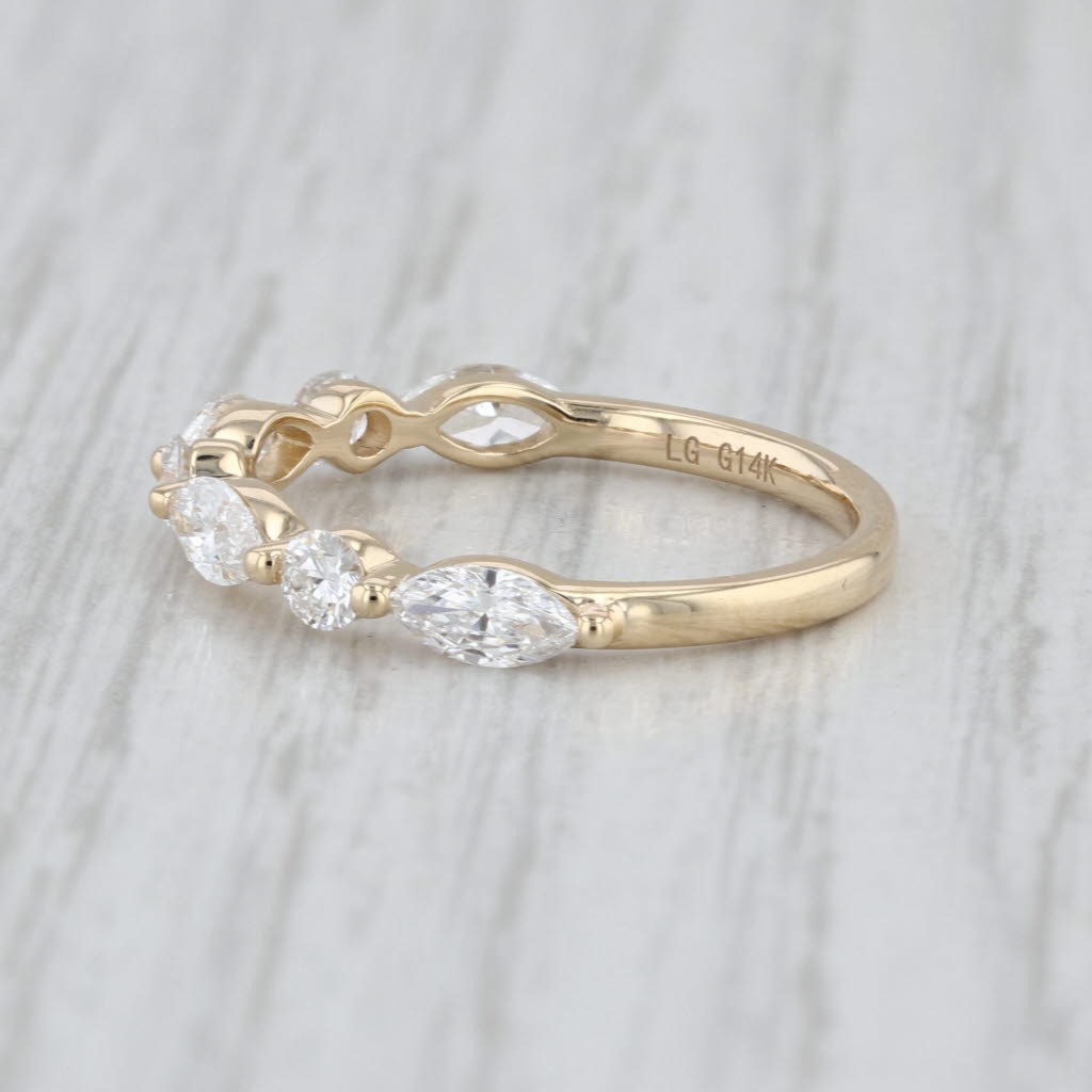 New 0.94ctw Lab Grown Diamond Wedding Band 14k Yellow Gold Sz 6.5 Stackable Ring