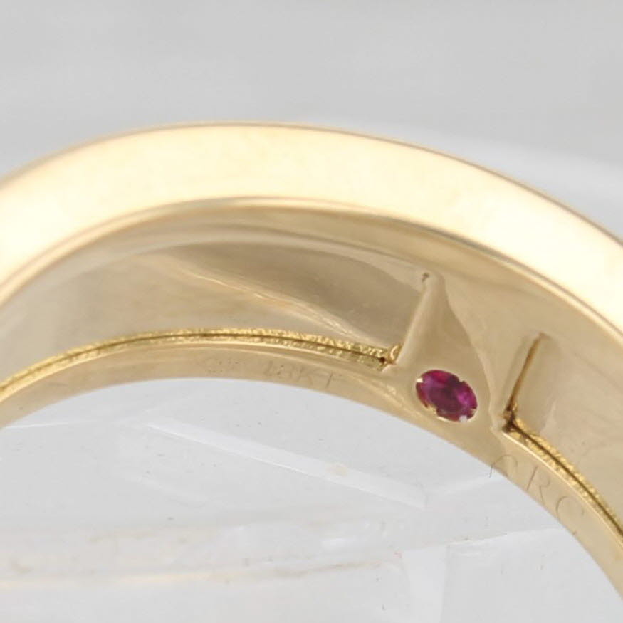 Light Gray Roberto Coin Pois Moi Luna Diamond Ring 18k Yellow Gold Size 6.5 Dots Band