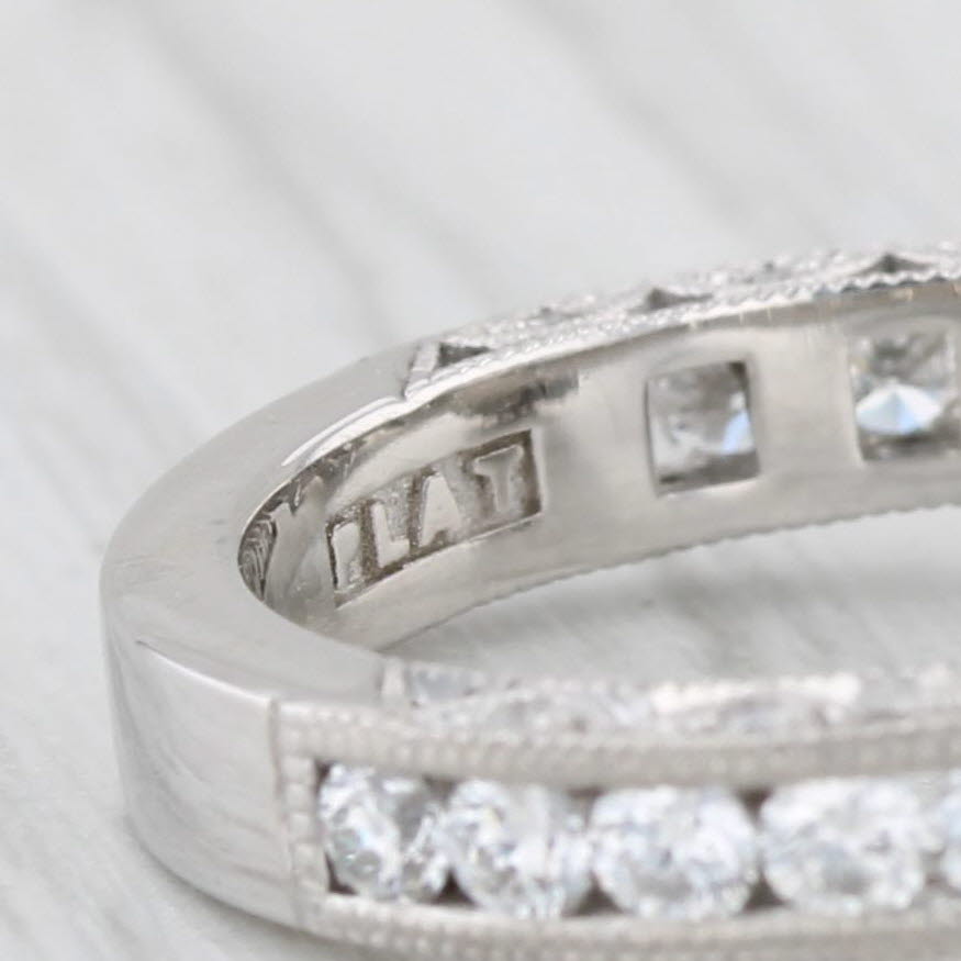 Light Gray New Tacori Semi Mount Diamond Halo Engagement Ring Platinum Sz 6.25 Certificate