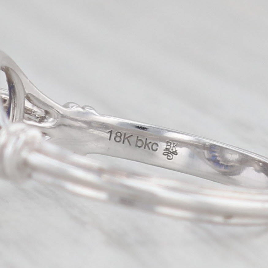 Light Gray New Beverley K Cubic Zirconia Sapphire Halo Ring 10k White Gold Engagement S 6.5