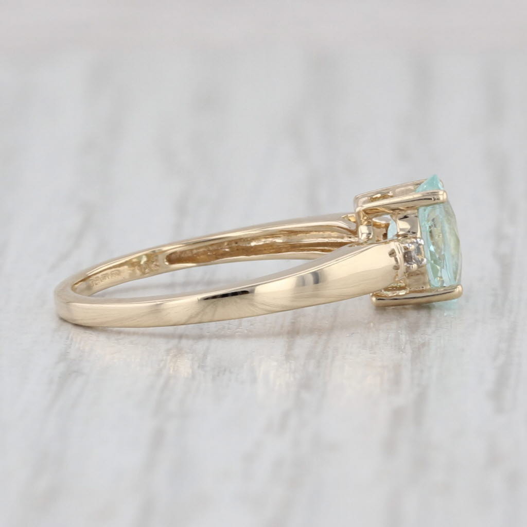 0.77ct Green Paraiba Tourmaline Ring 10k Yellow Gold Sz 5.25 COA Jacque Christie