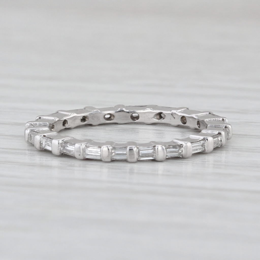 0.55ctw Diamond Wedding Band Platinum Bridal Size 5 Stackable Ring