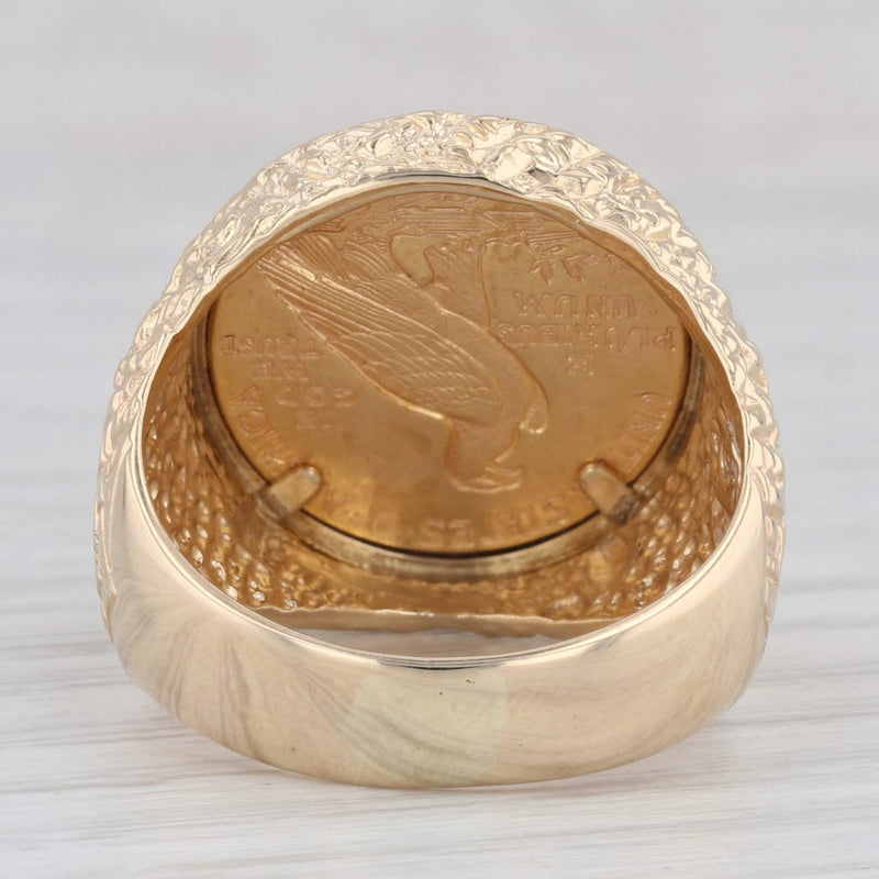 Authentic 1914 Indian Head $2.50 Gold Coin Ring 14k 900 Yellow Gold Size 10.75