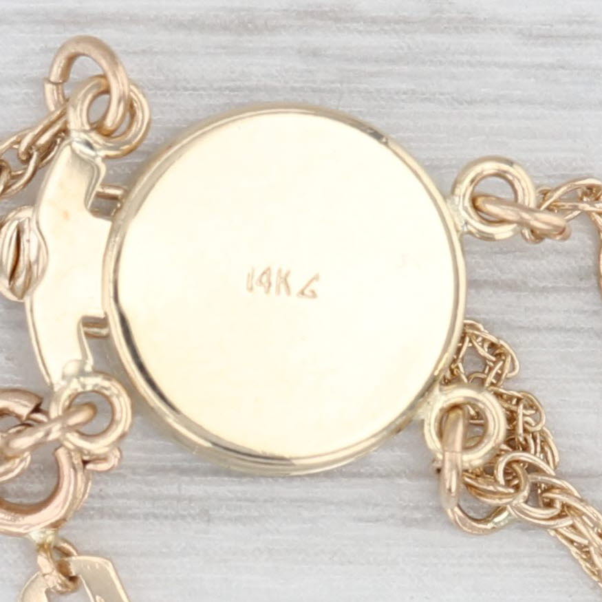 Light Gray Starter Double Rope Chain Slide Charm Bracelet 14k Gold Bead Spacers