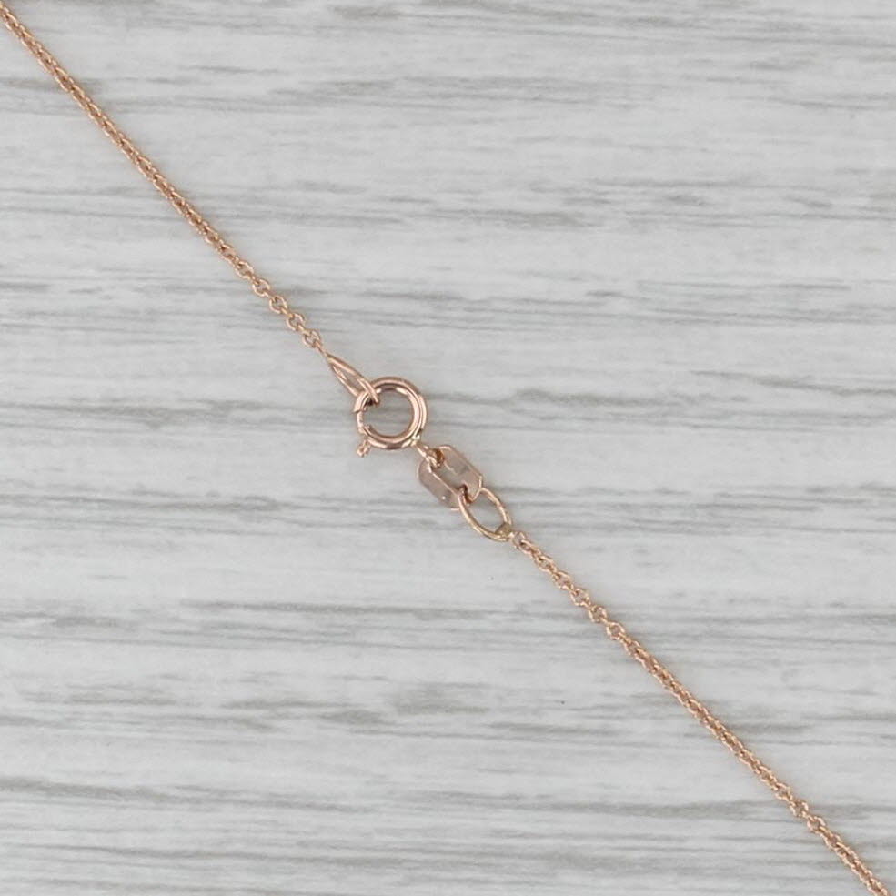 Cable Chain Necklace 14k Rose Gold 18" 1mm