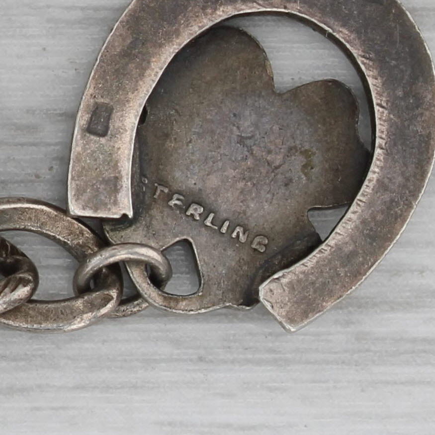 Light Slate Gray Vintage Mixed Themed Charm Bracelet Sterling Silver 6" Military Sports Animals