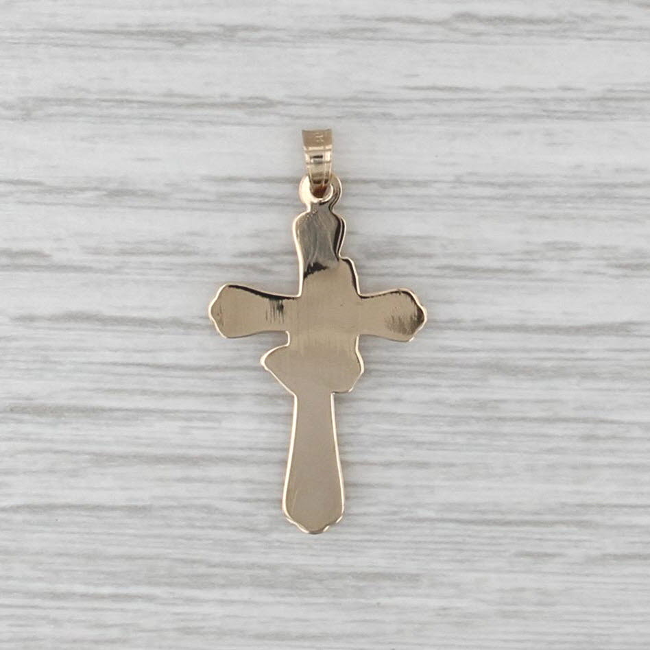 New Cross Prayer Hands Pendant 14k Yellow White Gold Religious Jewelry