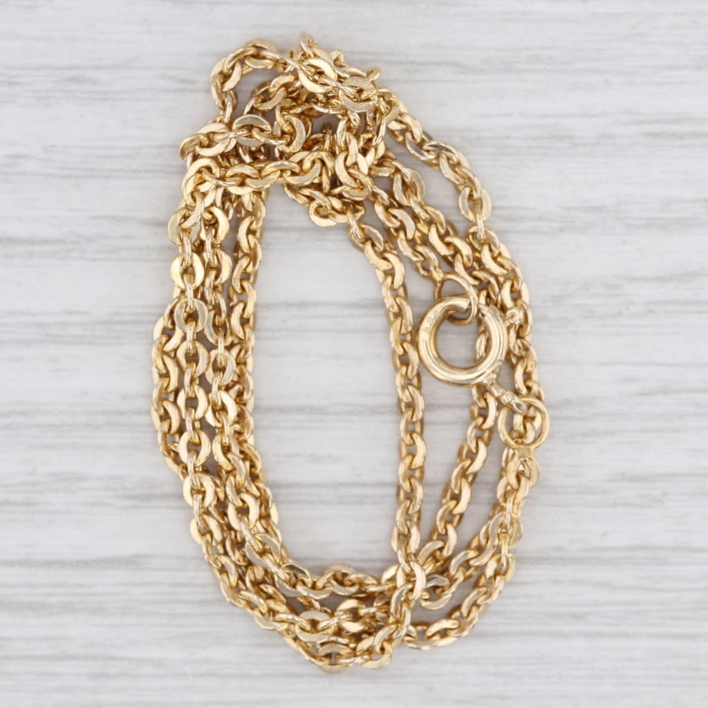Light Gray 19" 2mm Cable Chain Necklace 14k Yellow Gold