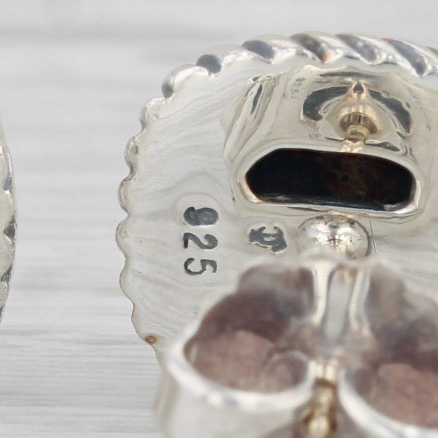 Gray David Yurman Albion Stud Earrings Sterling Silver 14k Yellow Gold