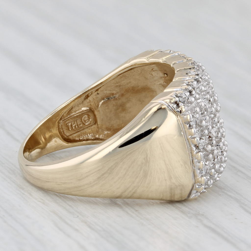 Gray 0.15ctw Diamond Cluster Ring 10k Yellow Gold Size 7