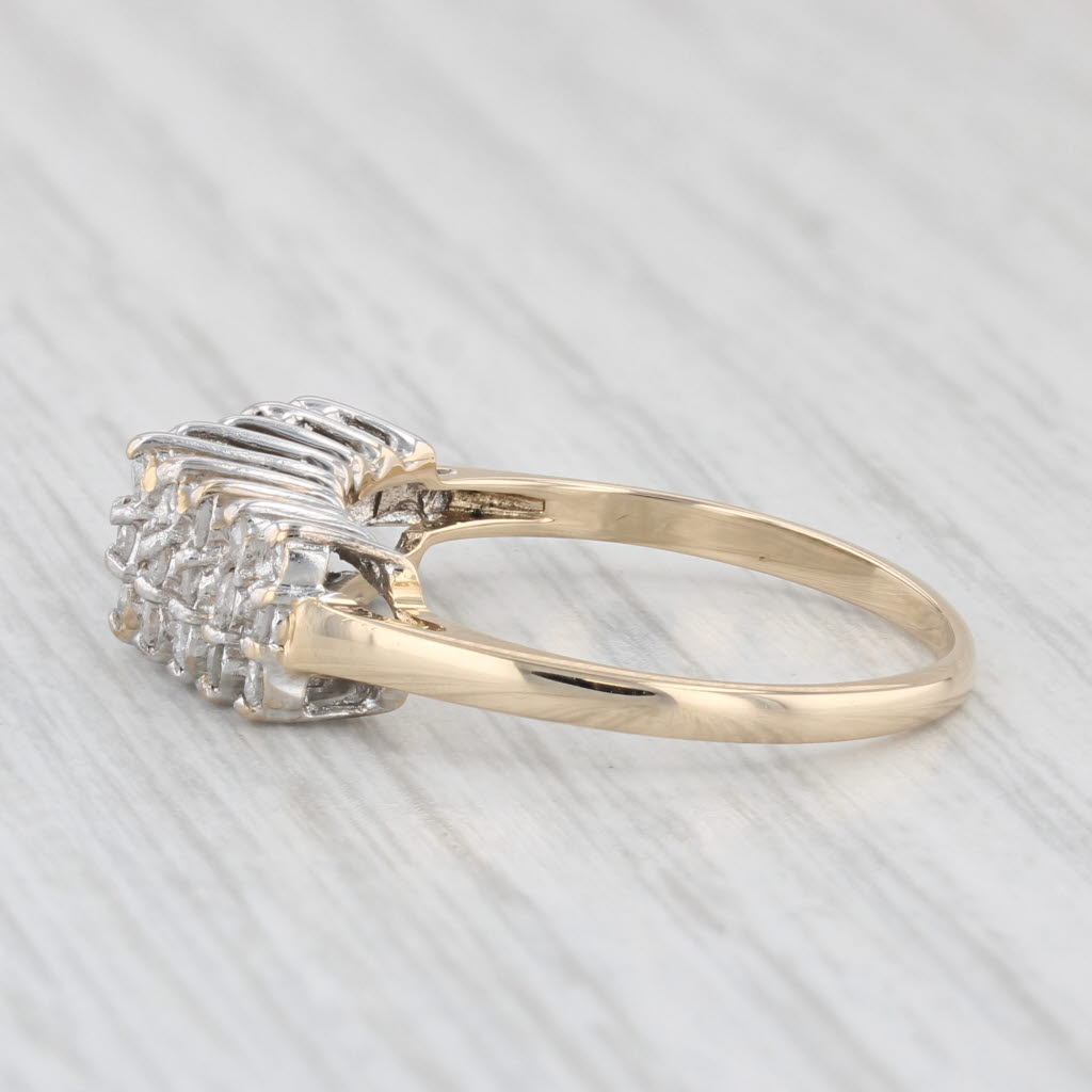 Light Gray 0.40ctw Diamond Tiered Pyramid Ring 14k Yellow White Gold Size 8