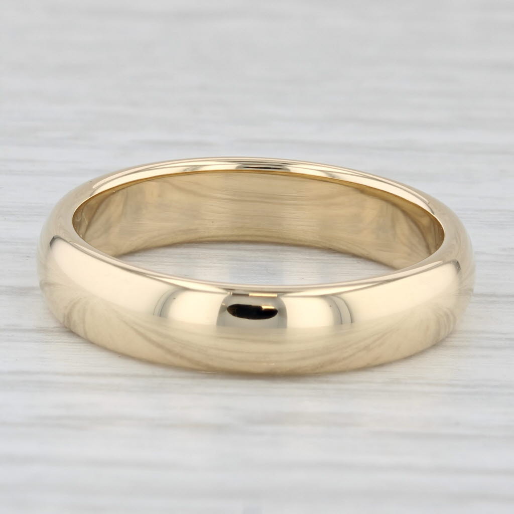 Light Gray Tiffany & Company Forever Wide Wedding Band Ring 18K Yellow Gold Ring Size 7.75