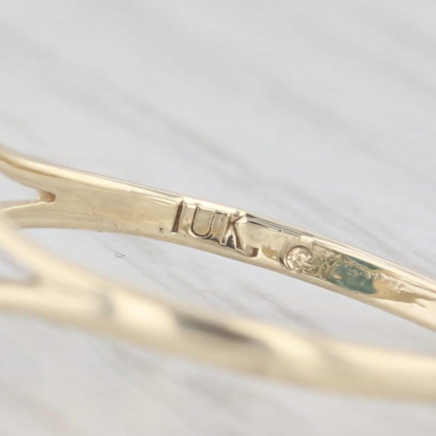 Light Gray 1.50ct Blue Topaz Heart Ring 10k Yellow Gold Size 5.75 Diamond Accent