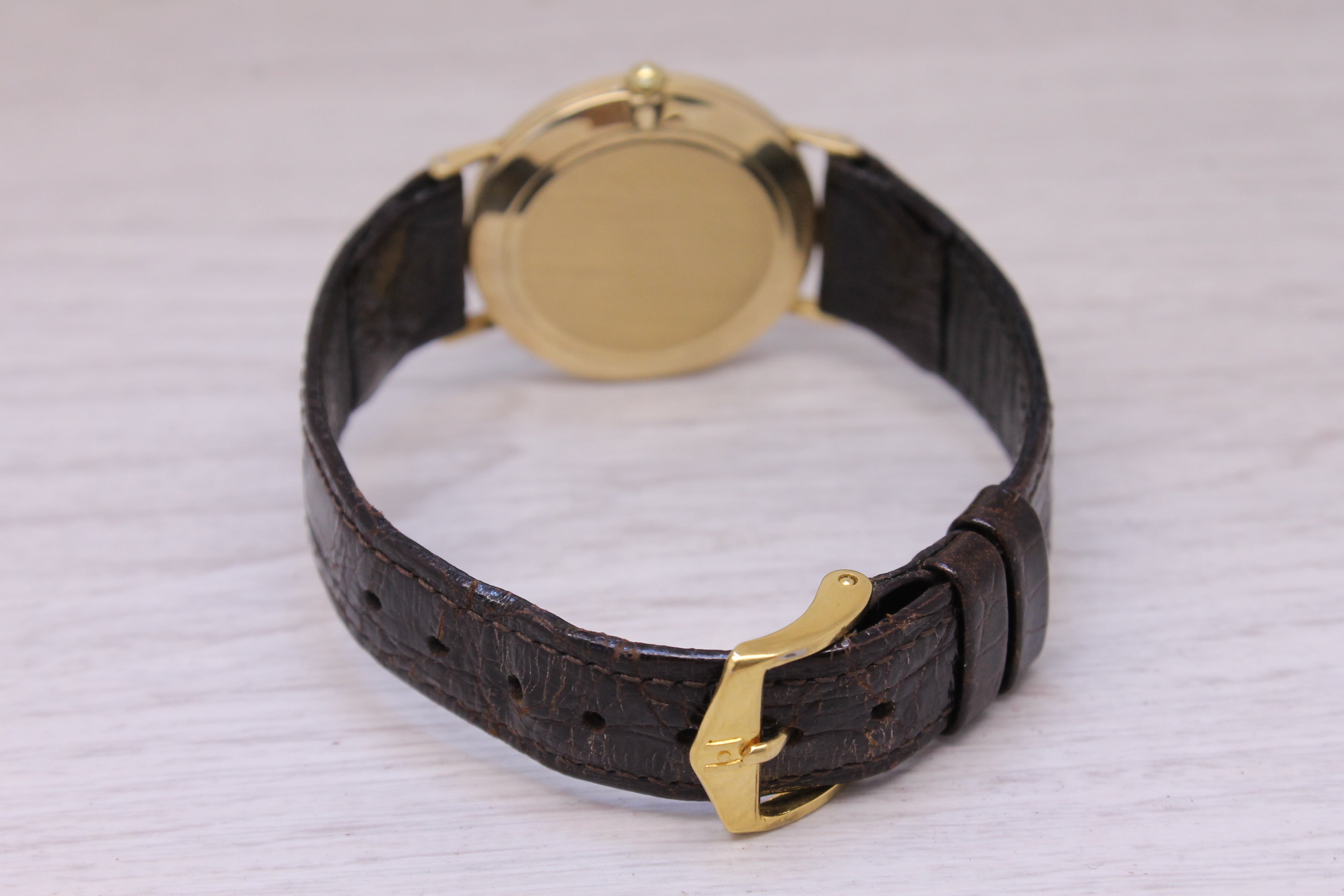 Vintage 1970's Rolex Cellini 3833 30.5mm 18k Yellow Gold Dress Watch c1600 w Box