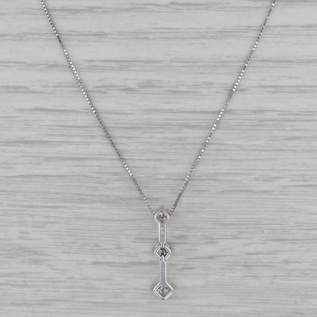 0.50ctw Diamond 3-Stone Journey Pendant 14k White Gold 17.25" Box Chain
