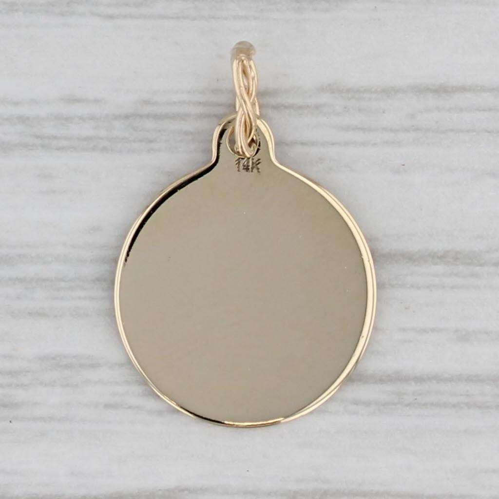 Gray Small Engraved Letter Initial "K" Charm 14k Yellow Gold Pendant