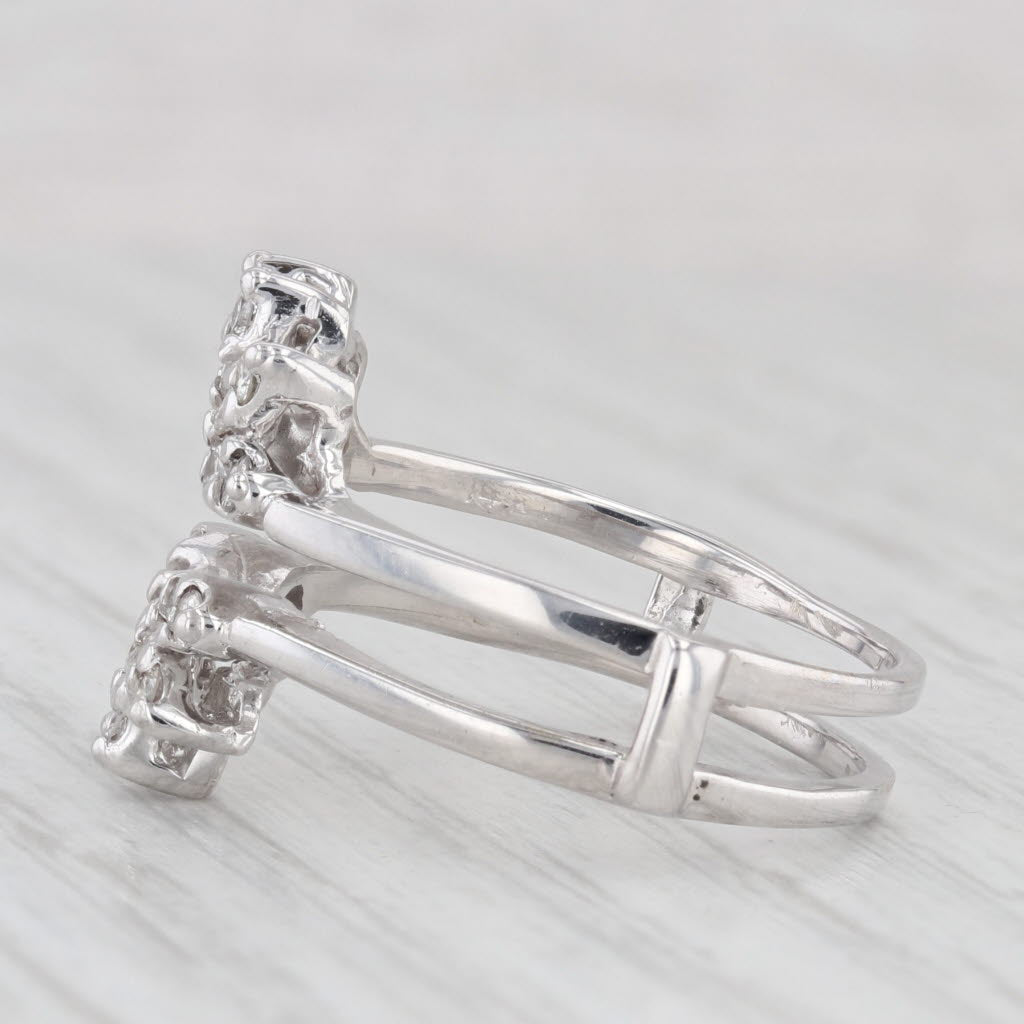 Light Gray 0.50ctw Diamond Ring Jacket Guard Wedding Bridal 14k White Gold Size 8.25