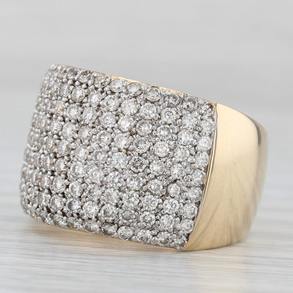 Gray 1.40ctw Pave Diamond Ring 14k Yellow Gold Size 7.25 Cocktail