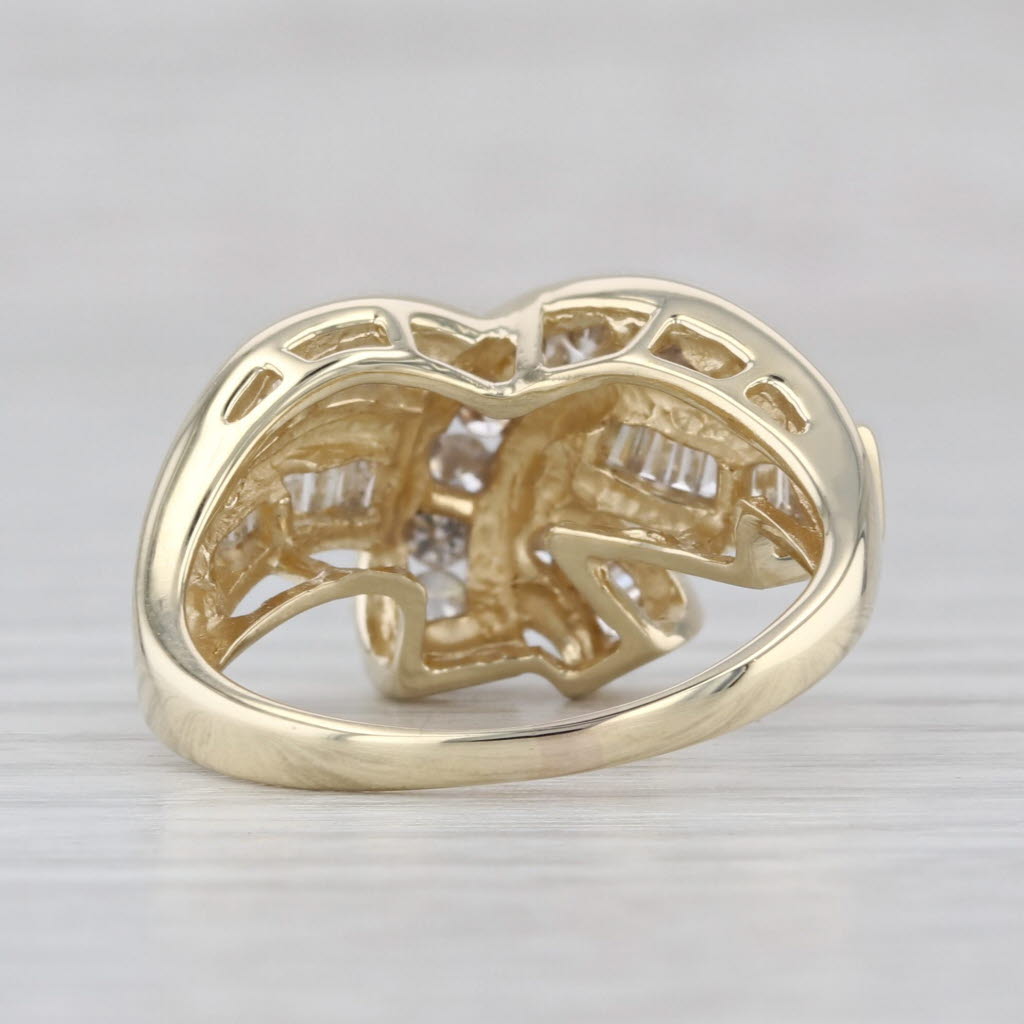 0.73ctw Diamond Cocktail Knot Ring 14k Yellow Gold Size 7