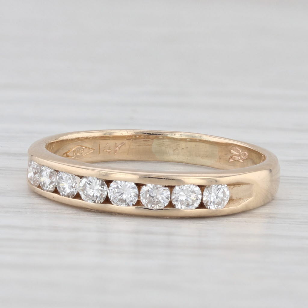 Light Gray 0.31ctw Channel Set Diamond Wedding Band 14k Yellow Gold Size 5.5 Stackable Ring