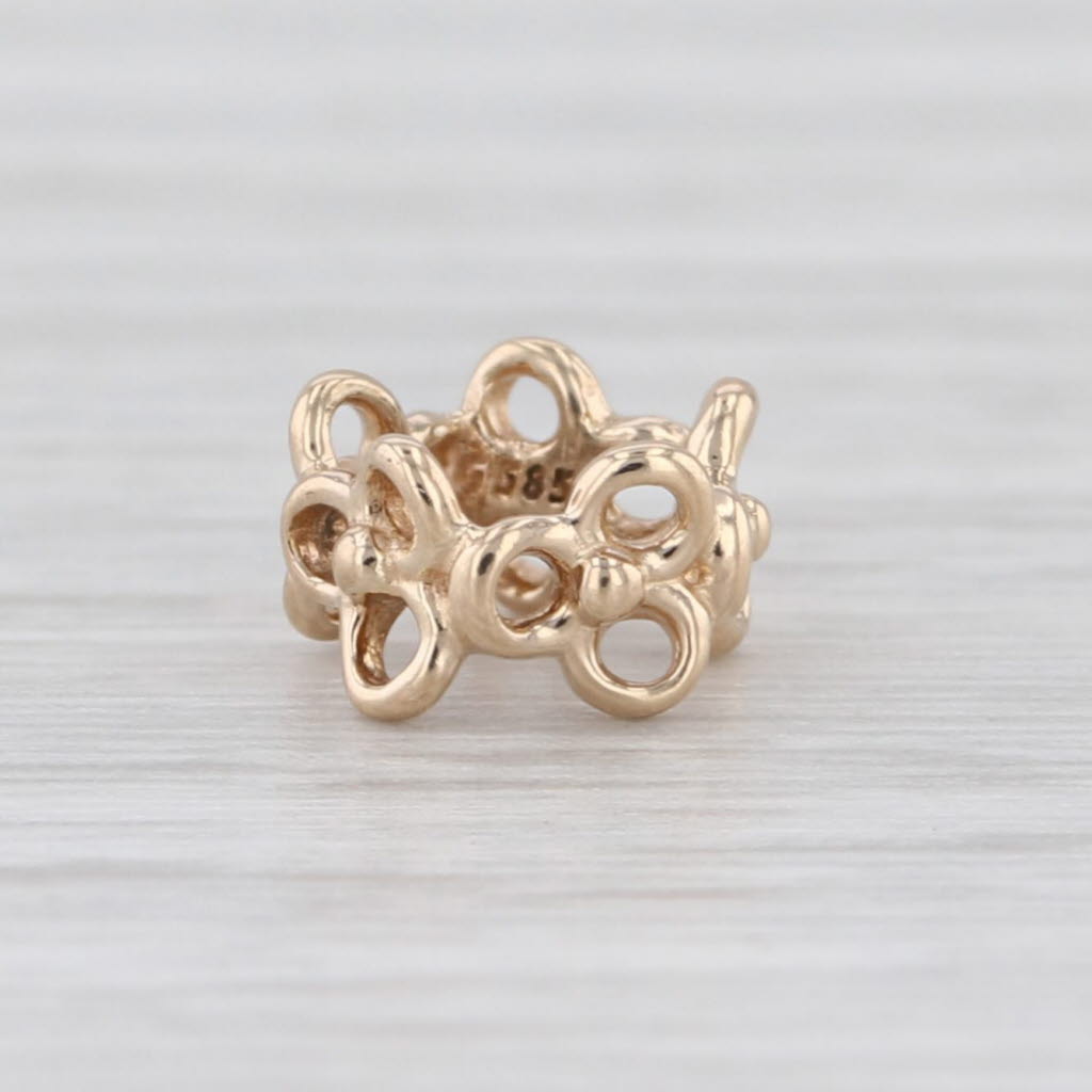Authentic Pandora Trinity Spacer Charm 14k Gold Retired Bead 750451 Flower