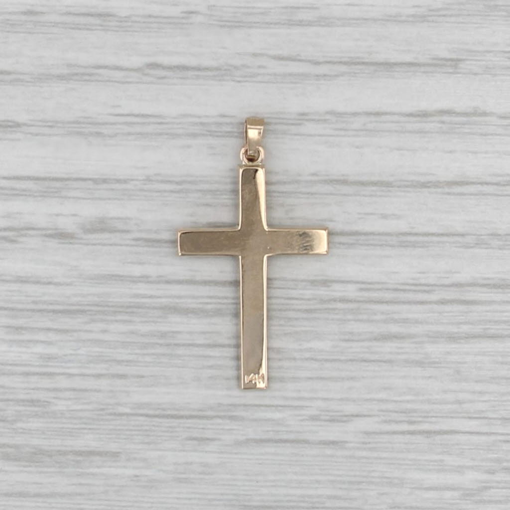 Vintage Diamond Accented Cross Pendant 14k Yellow Gold 2-Toned