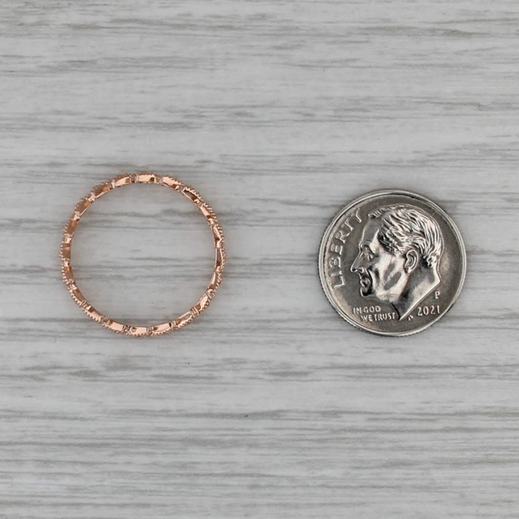 Diamond Eternity Band 14k Rose Gold Size 7 Stackable Wedding Ring