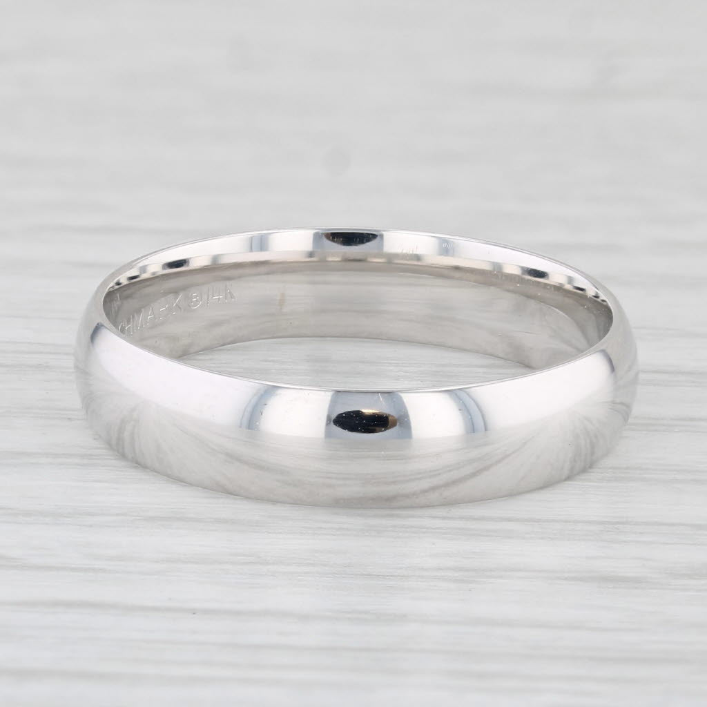 Light Gray Classic Men's Wedding Band 14k White Gold Size 10-10-25 Ring