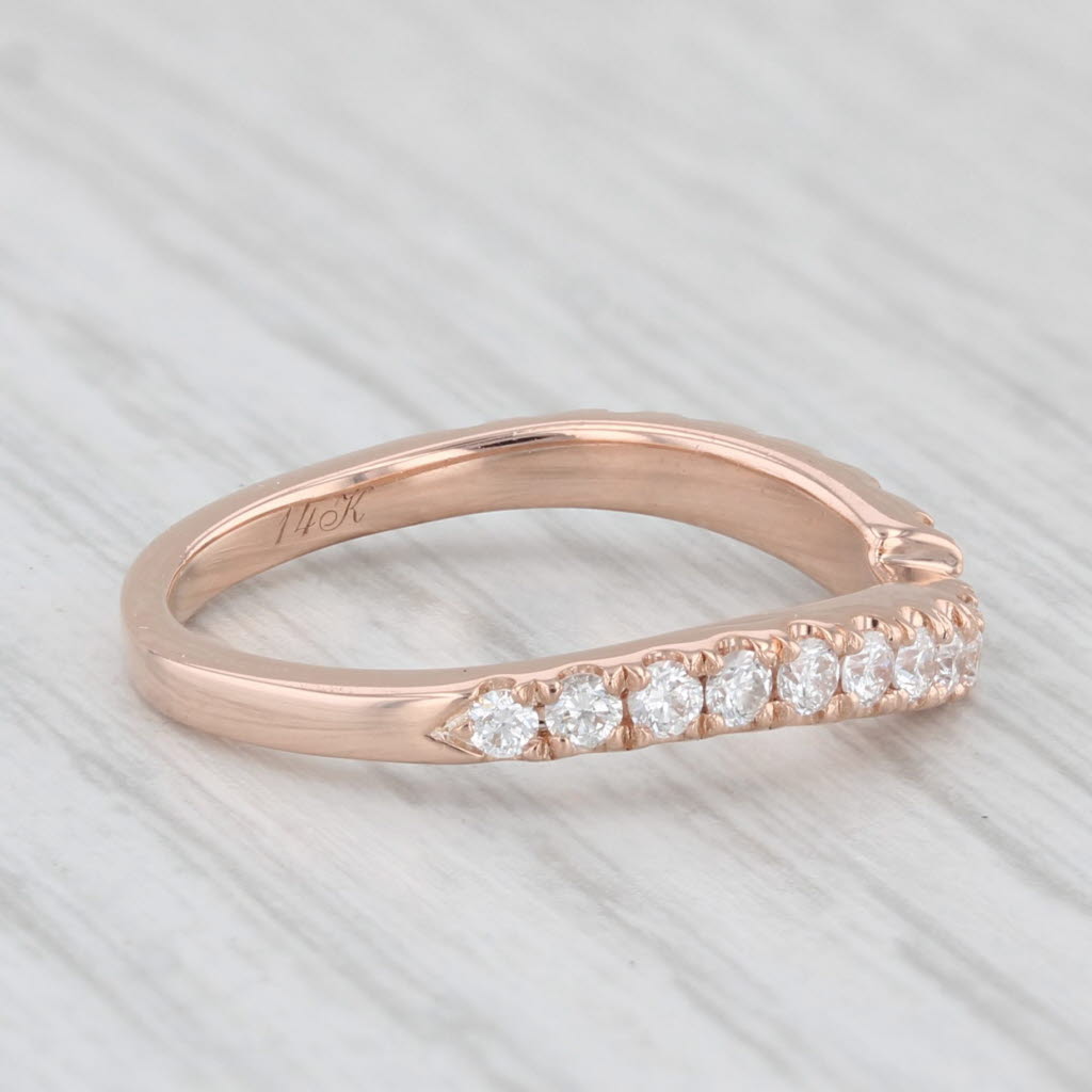 Light Gray Neil Lane 0.47ctw Diamond Wedding Band Ring Guard 14k Rose Gold Sz 5.5 Stackable
