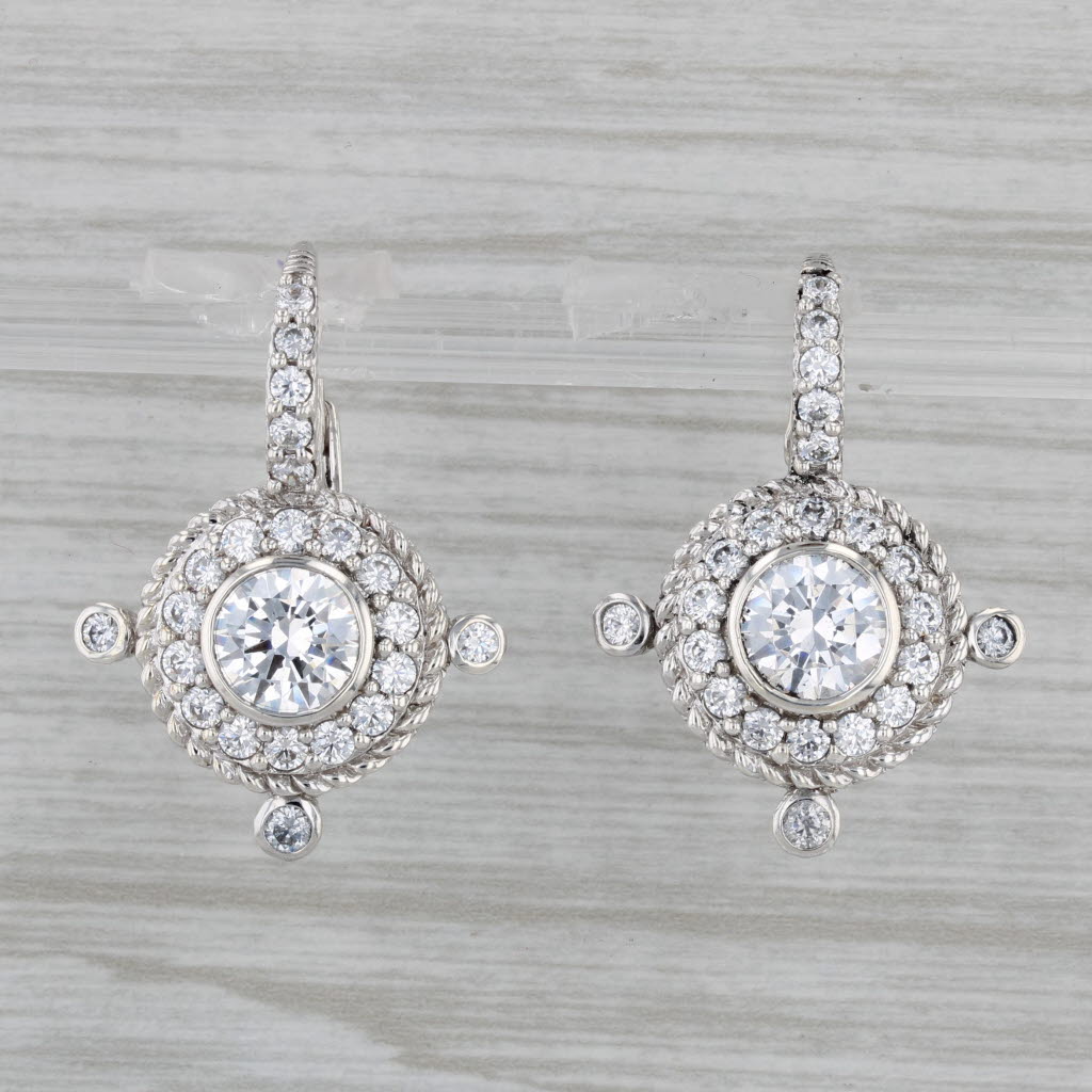 Gray 7ctw Cubic Zirconia Drop Earrings Sterling Silver Judith Ripka