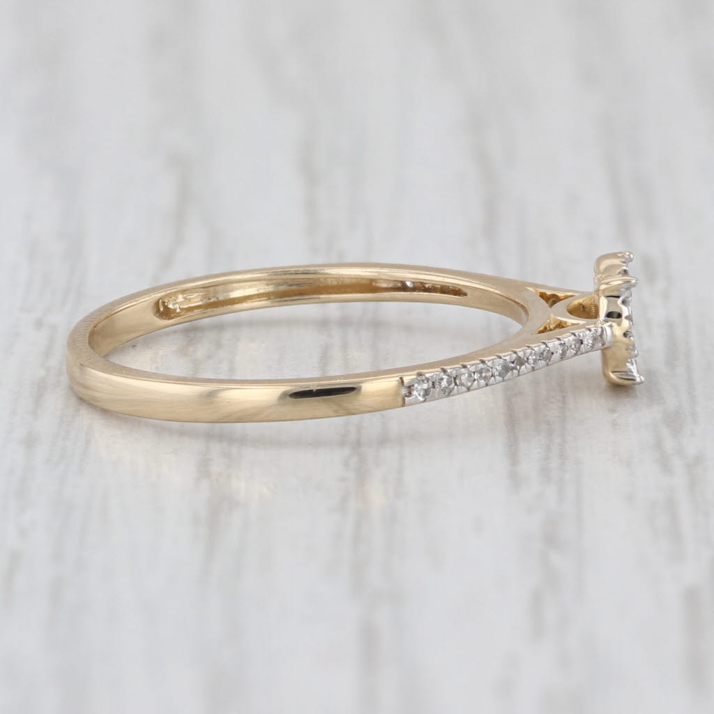 0.14ctw Diamond Cluster Engagement Ring 14k Yellow Gold Size 7.25