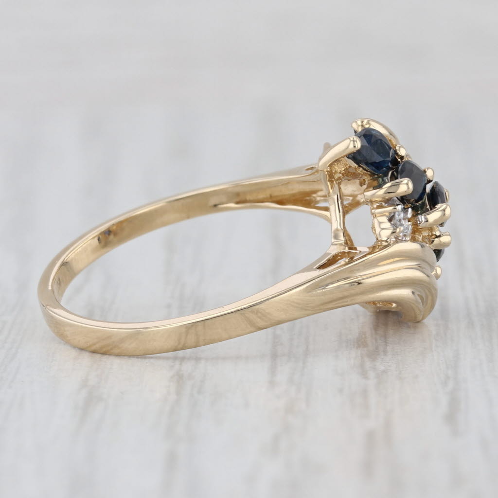 1.73ctw Blue Sapphire Bypass Ring 14k Yellow Gold Size 10.25