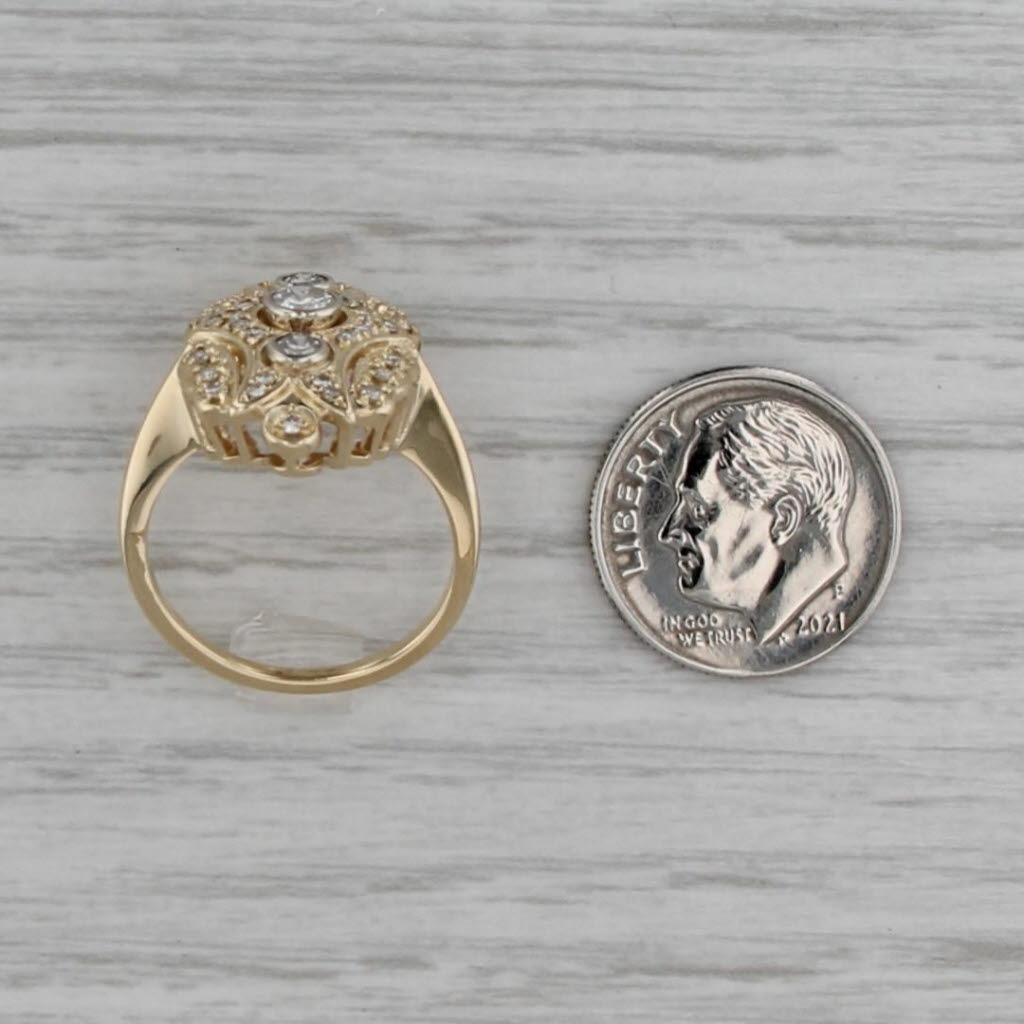 Vintage 0.56ctw Diamond Princess Ring 14k Yellow Gold Size 6