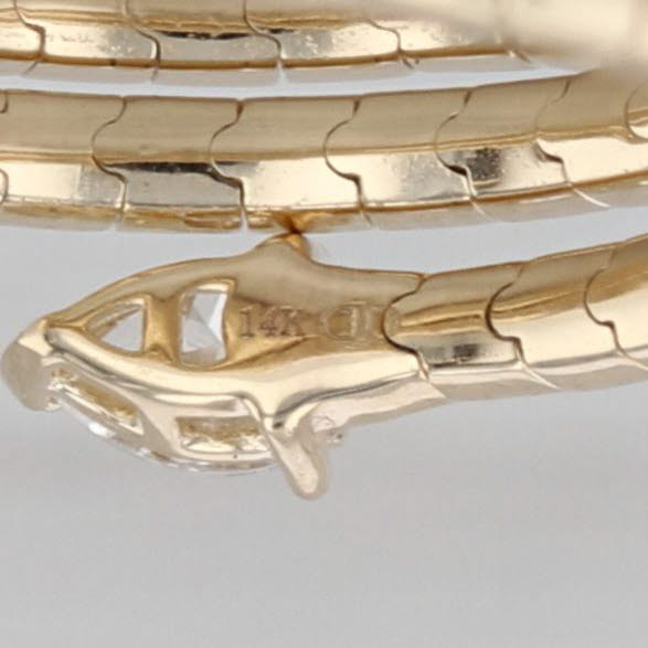New 0.52ctw Diamond Coiled Band Ring 14k Yellow Gold Flexible Adjustable 6.75+