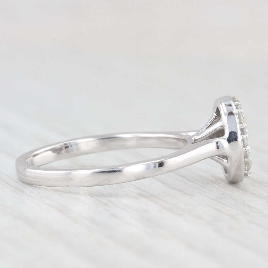 0.35ctw Pave Cluster Diamond Ring 10k White Gold Size 7 Engagement